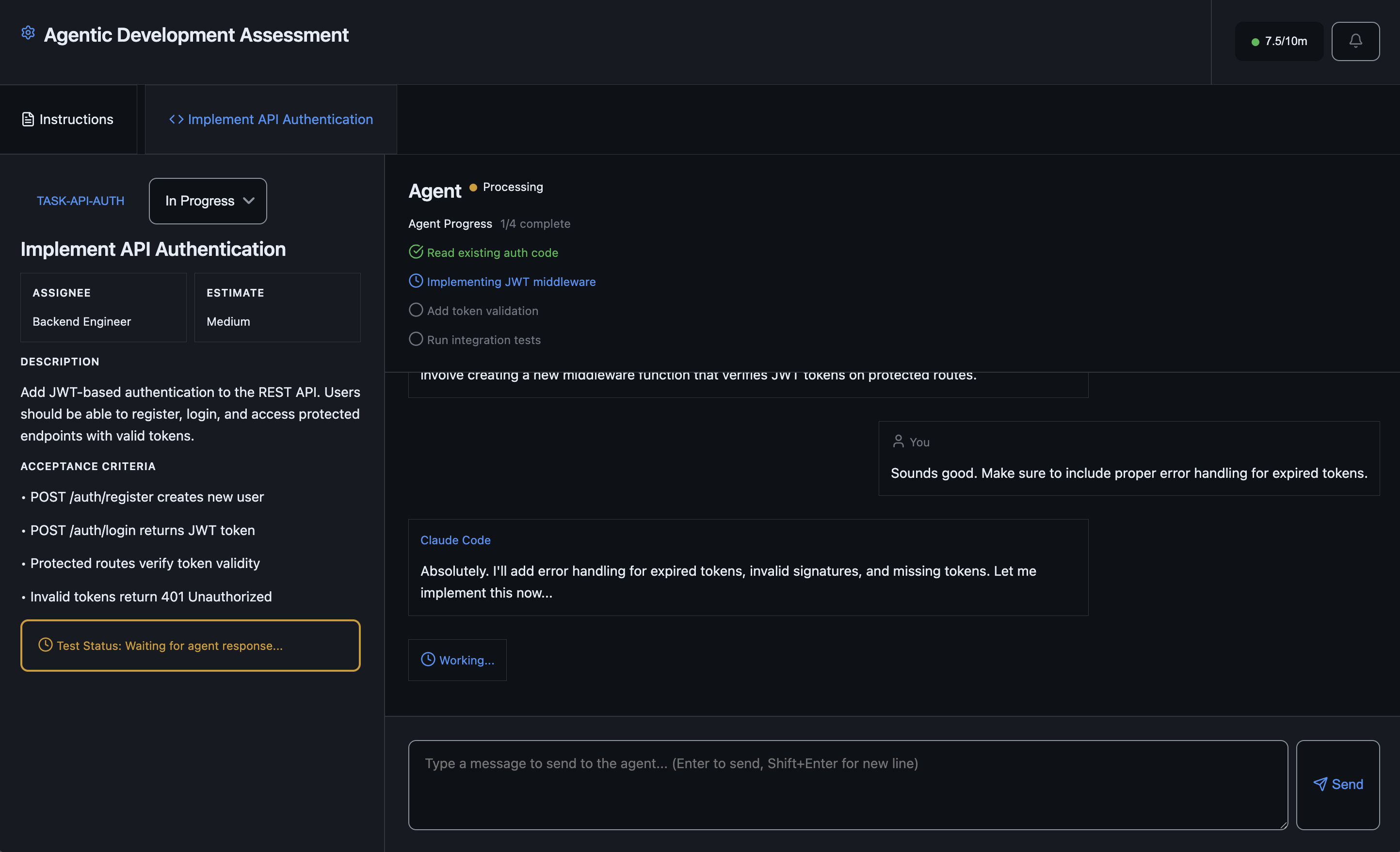 GradeAgentic platform interface